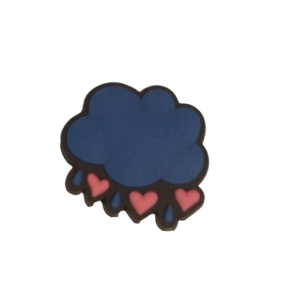 Blue Cloud with Pink Hearts Shoe Charm - Picture 1 of 2
